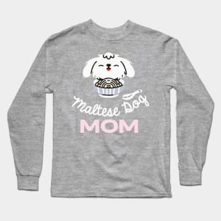 Maltese Dog Mom Dog Owner Retro Dog Mother Long Sleeve T-Shirt